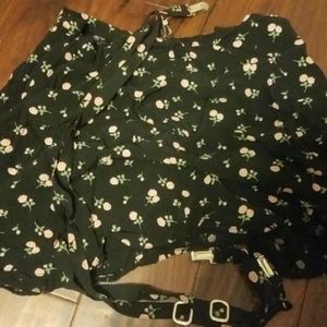 Flower Pattern Suspender Skirt